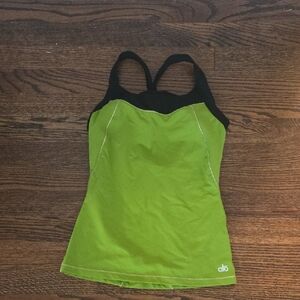 ALO Yoga Vibrant Green and Black Tank Top